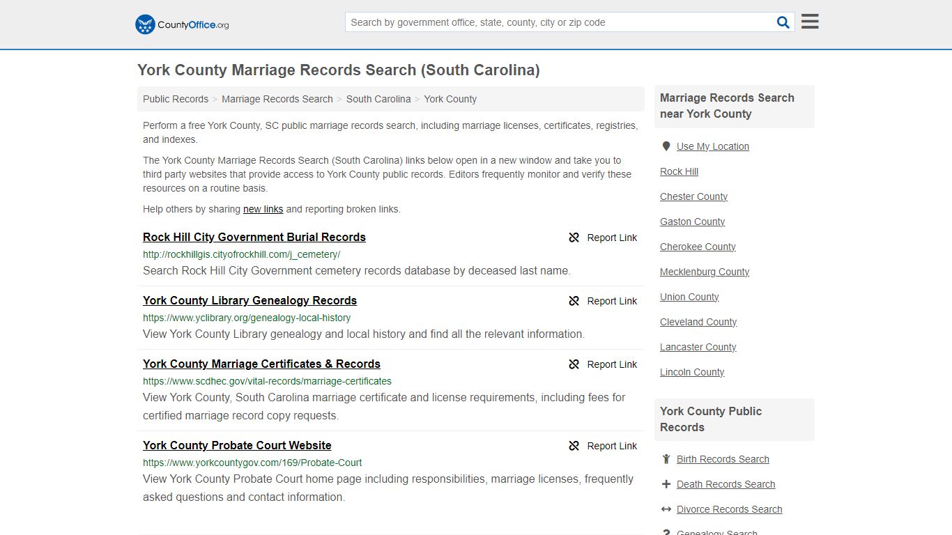 Marriage Records Search - York County, SC (Marriage Licenses ...