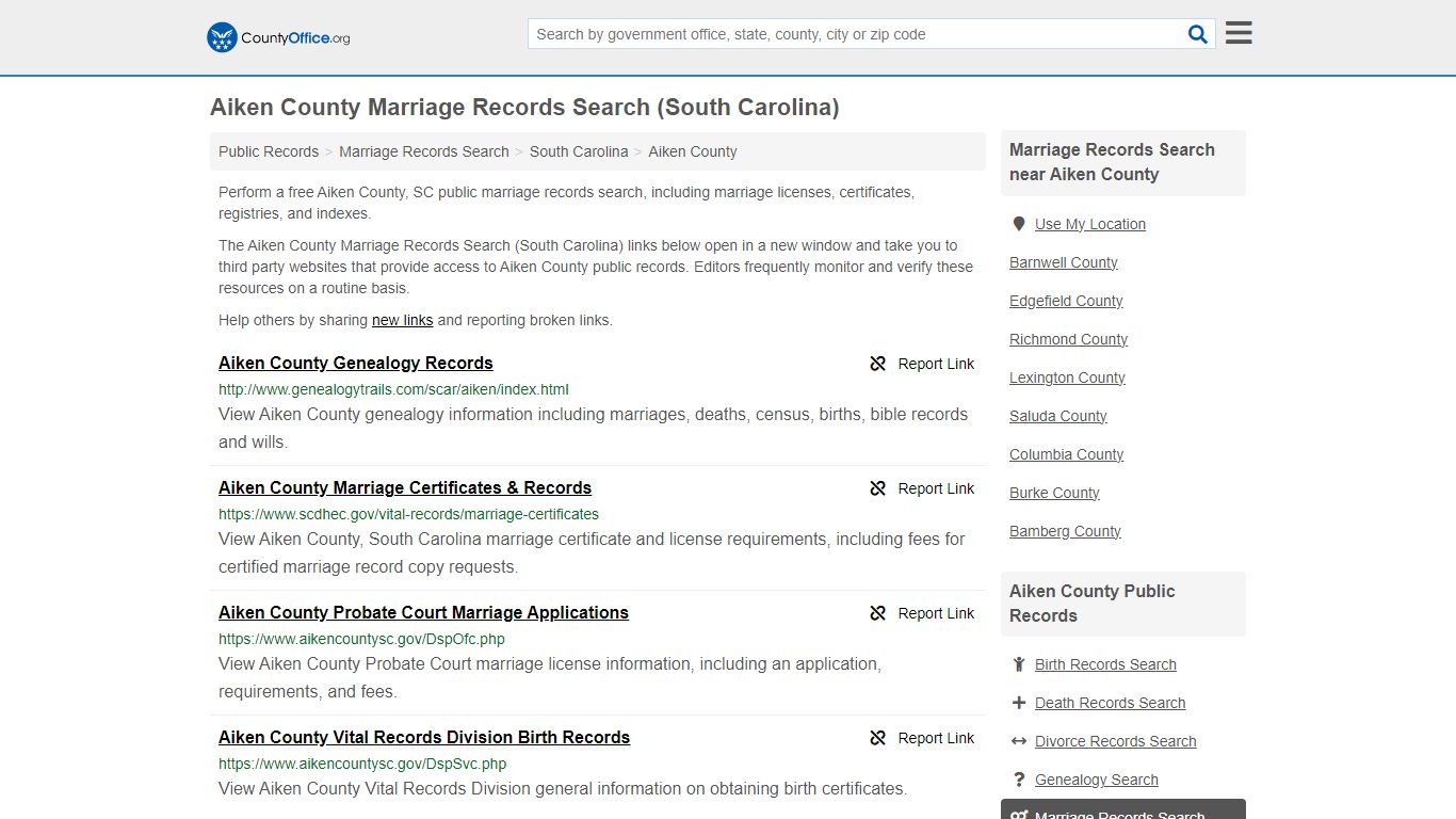 Marriage Records Search - Aiken County, SC (Marriage Licenses ...