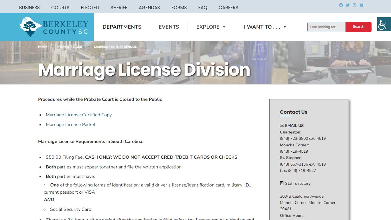 Marriage License Division – Berkeley County Website